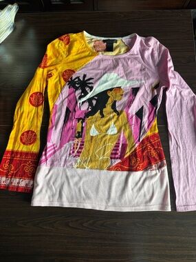 Custo Barcelona Pink, Yellow & Red Graphic Long Sleeve Tee